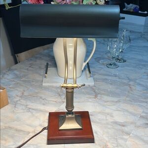 Premium Vintage Brushed Nickel Articulating Desk Banker’s Lamp 18” T x 9" W $45